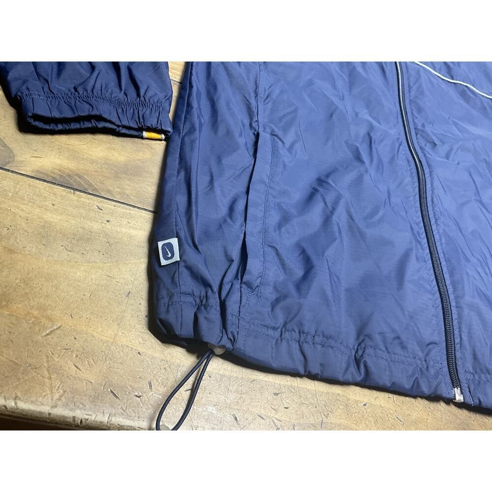 Vintage Nike Fleece Lined Navy Track Suit Set Men’s L Grey Tag Y2K Windbreaker - Picture 3 of 16